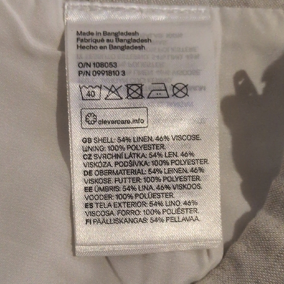 H&M Light Gray Linen Blend Skirt - Picture 3 of 7